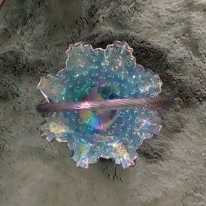 Fenton anniversary (1905-2000) Blue/Amethyst carnival art glass basket